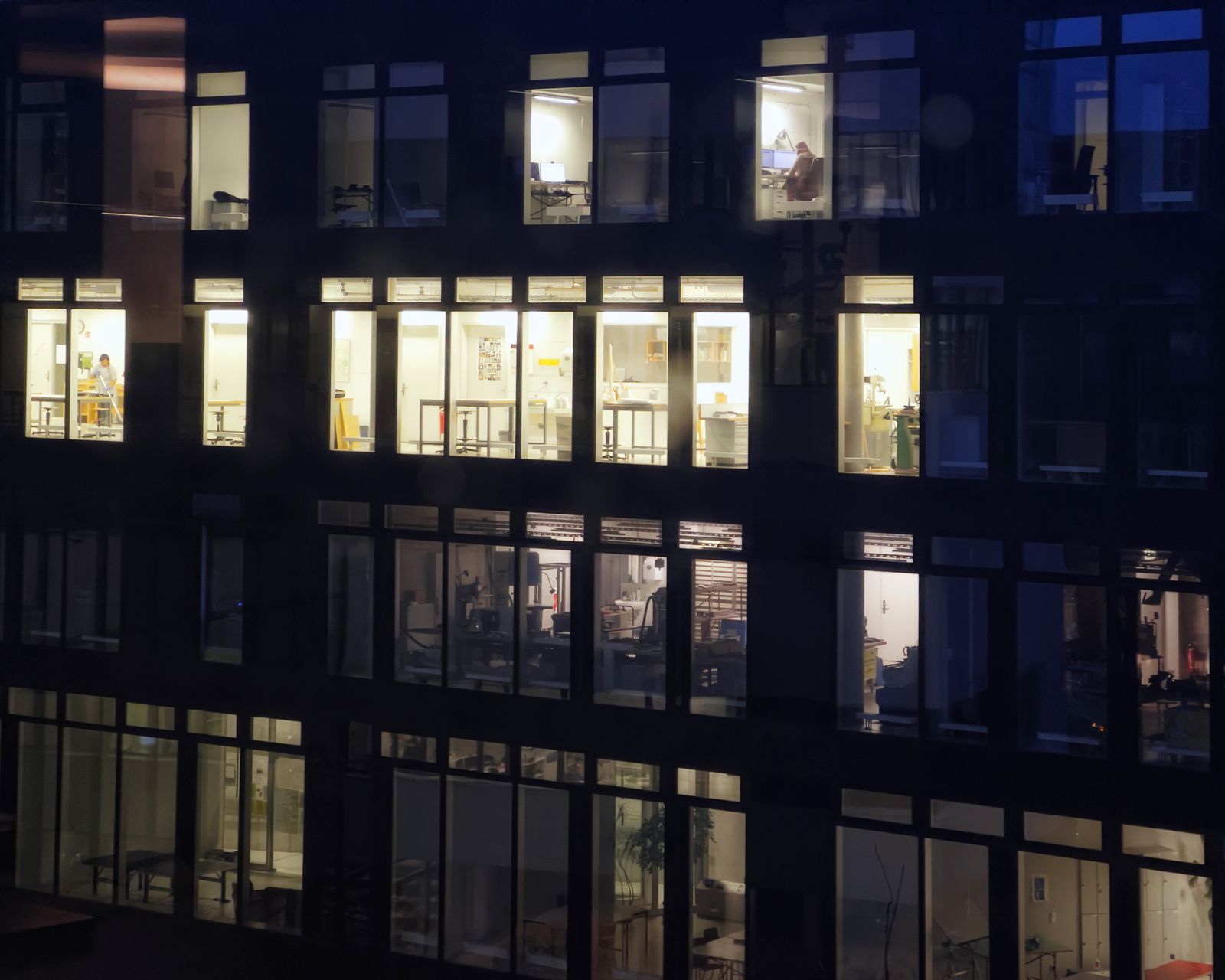 Corporate building at night